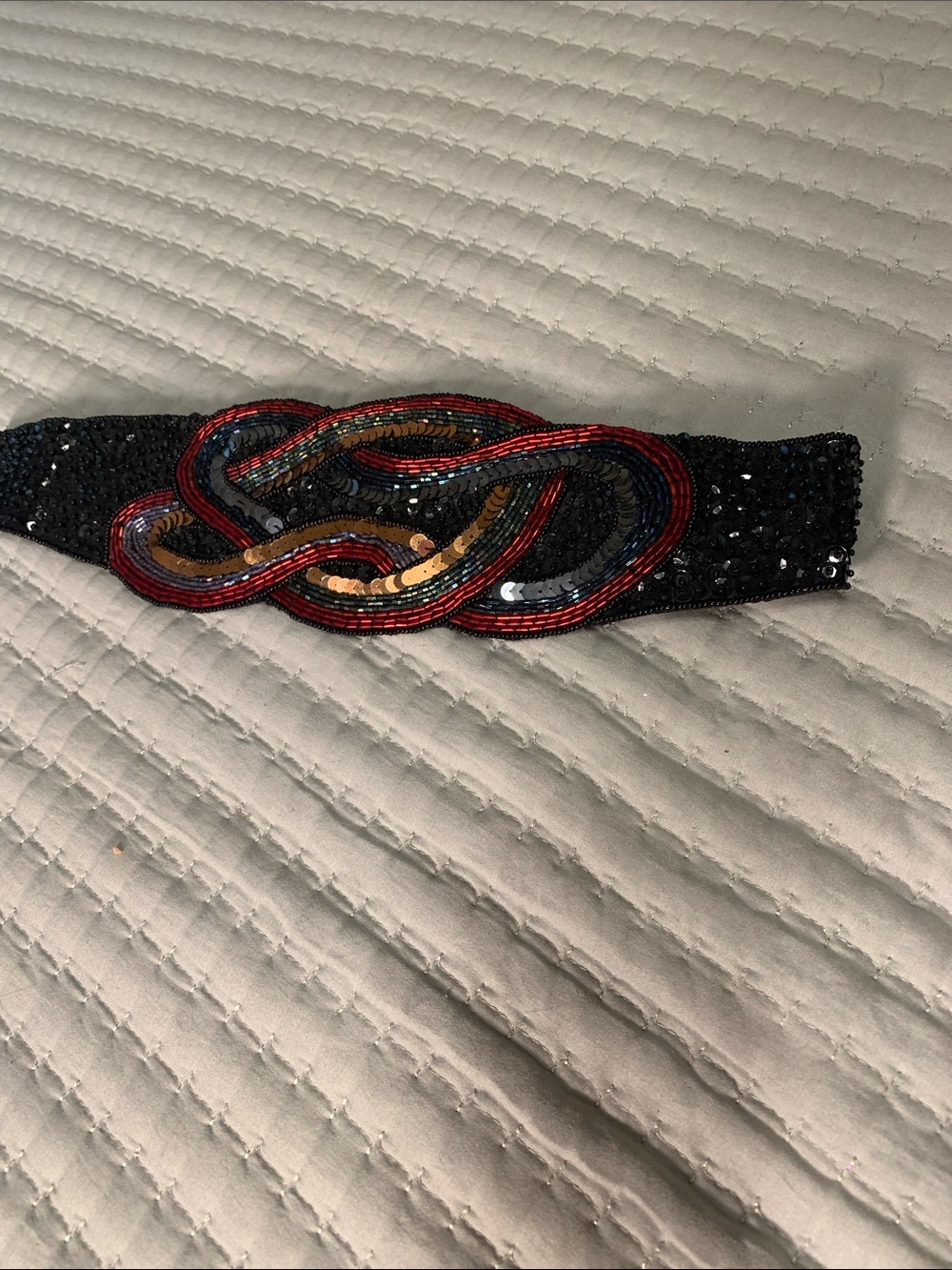 Milor Sequins & Beads Vintage wide wrap Belt Like NEW Adjustable Size S-M 31+”